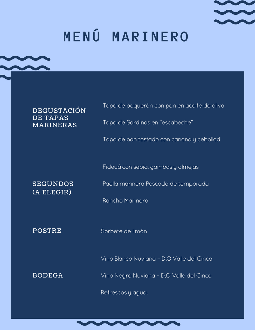 menú marinero XupXup